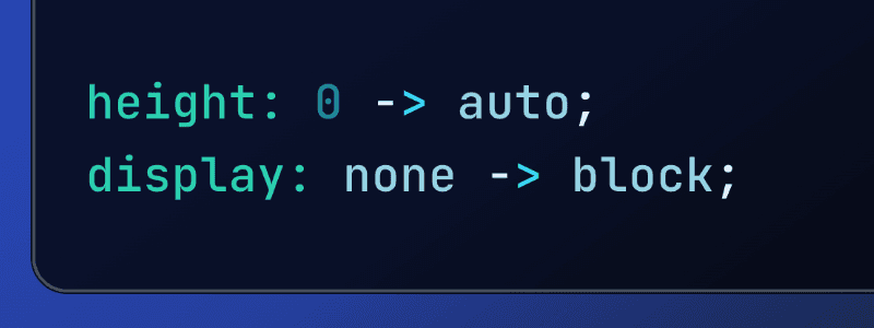 <small>▶</small> Transition to "height: auto;" & "display: none;" Using Pure CSS