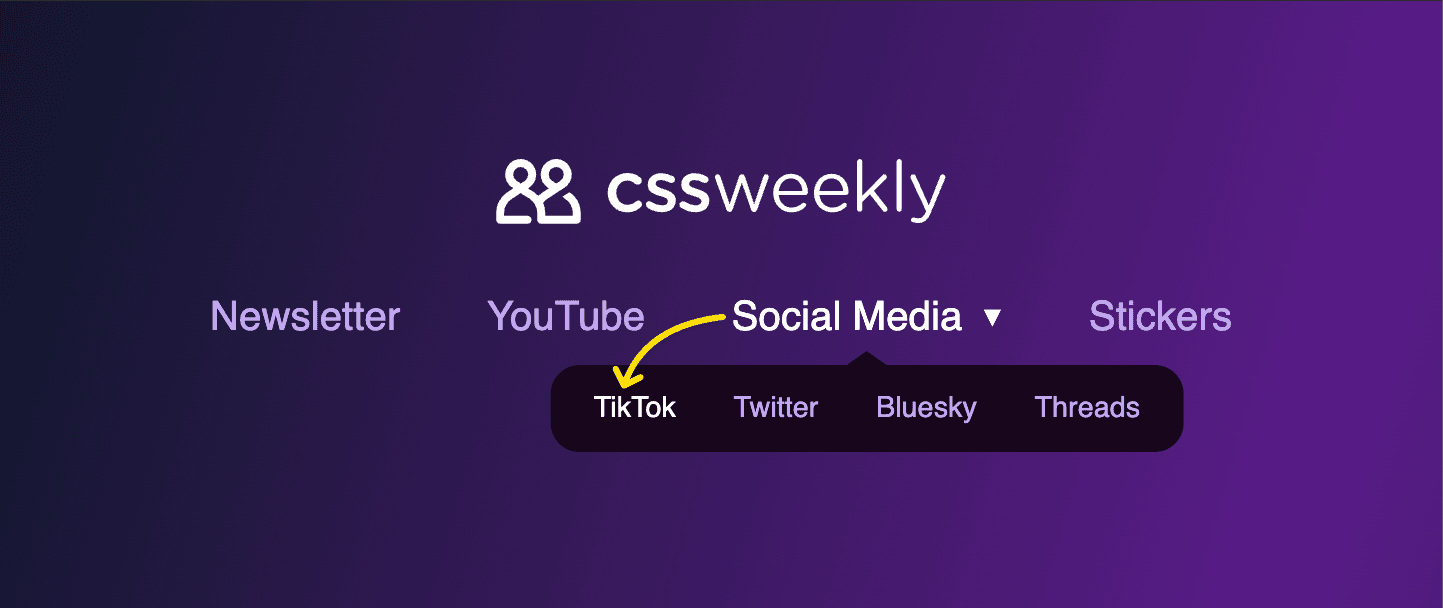 A screenshot of a navigation menu showcasing the potential path of a mouse cursor for a dropdown menu.