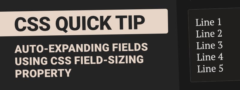 <small>▶</small> Create Auto-Expanding Form Fields Using field-sizing CSS Property