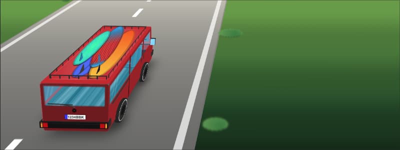 Road Trip to Surf Beach - Pure CSS