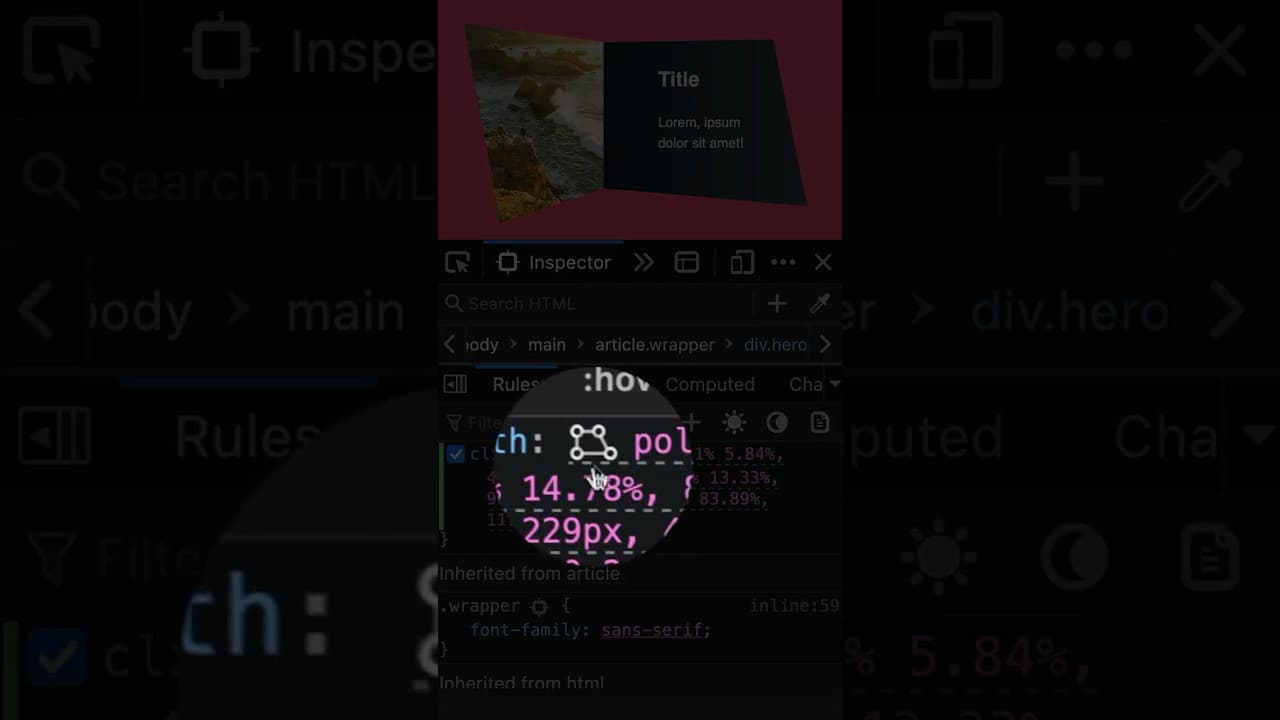 Use Firefox DevTools when working with CSS clip-path