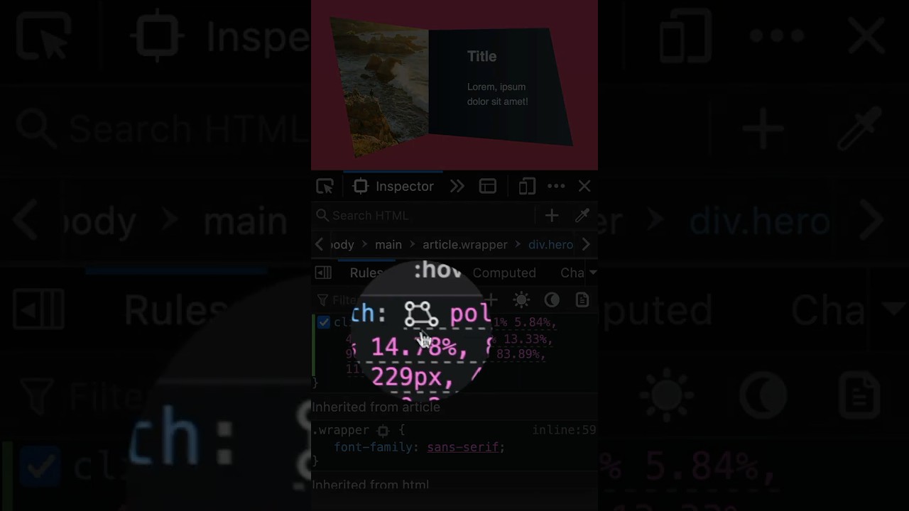Use Firefox DevTools when working with CSS clip-path - CSS Weekly