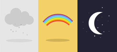Pure CSS One Div Weather Animated Icons