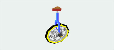 Animated 3D Unicycle Using CSS Transform & Perspective