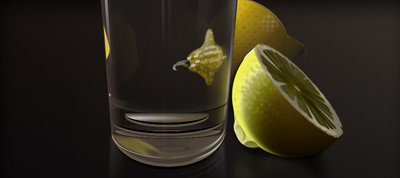 Pure CSS Still Life - Water and Lemons