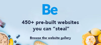 Be: Did you see the gallery with 450+ pre-built websites you can “steal”?