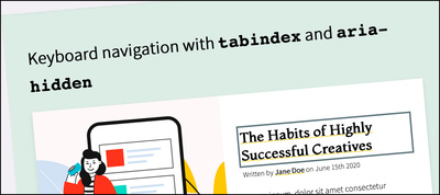 Optimizing Keyboard Navigation Using tabindex and ARIA