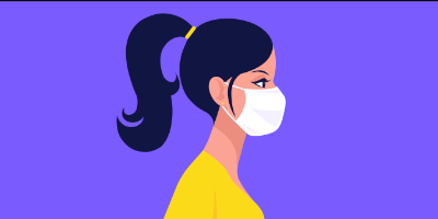 Pure CSS Woman Wearing Face Mask